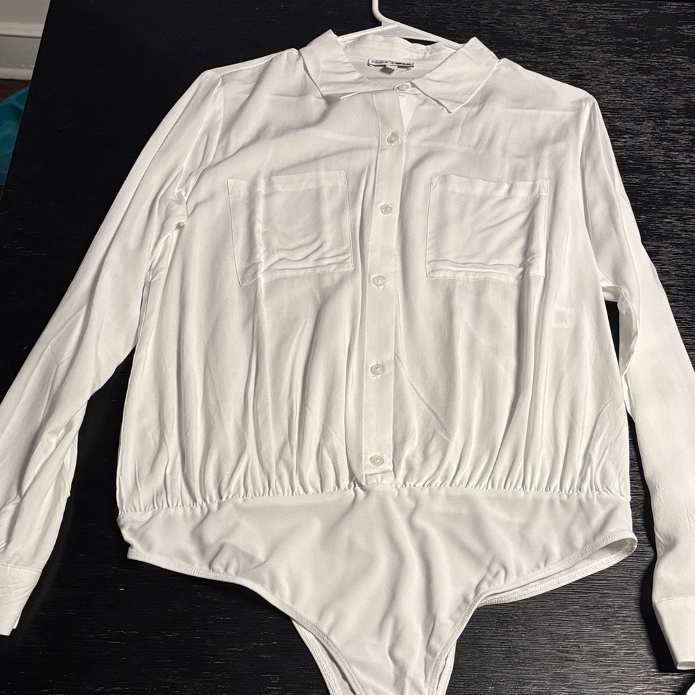 Fashion Nova Classic White Button-Up Shirt